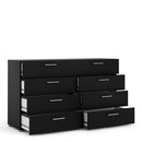 Pepe Black Wooden Wide 8 Chest of Drawers by Lavishway | Chest of Drawers