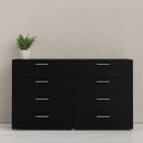 Pepe Black Wooden Wide 8 Chest of Drawers by Lavishway | Chest of Drawers