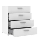 Pepe White High Gloss Wooden 4 Drawer Chest by Lavishway | Chest Of Drawers-29206