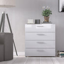 Pepe Oak & White High Gloss 4 Drawers Chest by Lavishway | Chest Of Drawers-29221