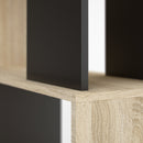 Maze Oak and Black Open Bookcase by Lavishway | Book Shelves and Cabinets-29453