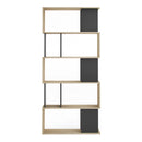 Maze Oak and Black Open Bookcase by Lavishway | Book Shelves and Cabinets-29448