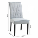 Tufted Fabric Dining Chair With Wooden Legs by Lavishway | Dining Chairs-43629