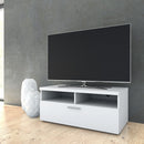 Napoli White Wooden Single Drawer TV Unit by Lavishway | TV Units Cabinets-41188