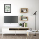 Roomers White and Oak 2 Door 1 Drawer TV Unit by Lavishway | TV Units Cabinets-41197