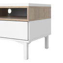 Roomers White and Oak 2 Door 1 Drawer TV Unit by Lavishway | TV Units Cabinets-41201