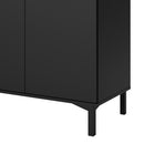 Roomers Black and Walnut 3 Doors Sideboard by Lavishway | Sideboards-41258