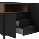Roomers Black and Walnut 3 Doors Sideboard by Lavishway | Sideboards-41256
