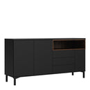 Roomers Black and Walnut 3 Doors Sideboard by Lavishway | Sideboards-41254