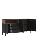 Roomers Black and Walnut 3 Doors Sideboard by Lavishway | Sideboards-41253