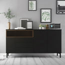 Roomers Black and Walnut 3 Doors Sideboard by Lavishway | Sideboards-41252