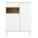 Roomers White & Oak Tall Sideboard by Lavishway | Sideboards-41263