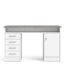 Function Plus White & Grey 4 Drawers Desk  by Lavishway | Wood Desks