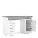 Function Plus White & Grey 4 Drawers Desk  by Lavishway | Wood Desks