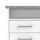 Function Plus White & Grey 4 Drawers Desk  by Lavishway | Wood Desks