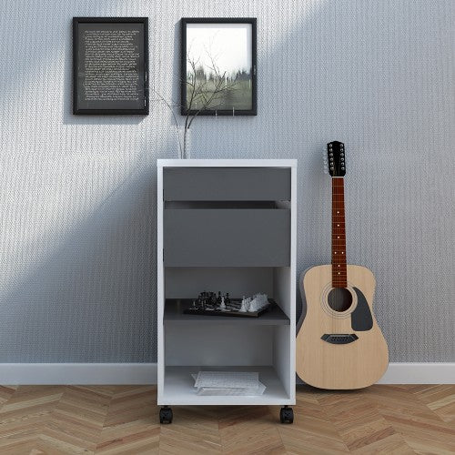 Function White & Black Mobile File Cabinet by Lavishway | Filing Cabinets-30630