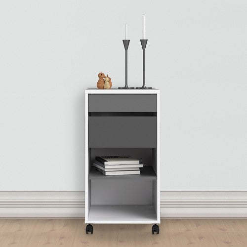 Function White & Black Mobile File Cabinet by Lavishway | Filing Cabinets-30632