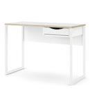 Function Plus White & Oak Trim 1 Drawer Desk