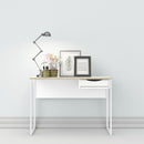 Function Plus White & Oak Trim 1 Drawer Desk