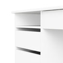 Function Plus White Wooden 4 Drawers Desk by Lavishway | Wood Desks