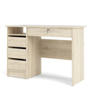 Function Plus Oak Finish Wood 4 Drawers Desk