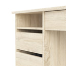 Function Plus Oak Finish Wood 4 Drawers Desk