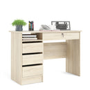 Function Plus Oak Finish Wood 4 Drawers Desk