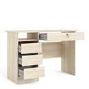 Function Plus Oak Finish Wood 4 Drawers Desk