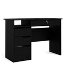 Function Plus Black Wooden 4 Drawers Desk
