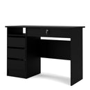 Function Plus Black Wooden 4 Drawers Desk