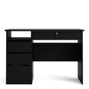 Function Plus Black Wooden 4 Drawers Desk