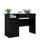 Function Plus Black Wooden 4 Drawers Desk