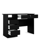 Function Plus Black Wooden 4 Drawers Desk