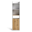 Function Plus White & Oak Finish Bookcase