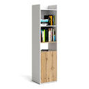 Function Plus White & Oak Finish Bookcase