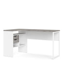 Function White & Grey 2 Drawers Corner Desk