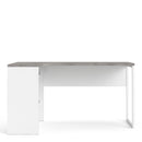 Function White & Grey 2 Drawers Corner Desk