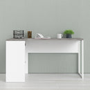 Function White & Grey 2 Drawers Corner Desk