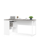 Function White & Grey 2 Drawers Corner Desk