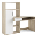 Function Plus White & Oak Finish 1 Door Desk by Lavishway | Wood Desks