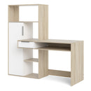 Function Plus White & Oak Finish 1 Door Desk by Lavishway | Wood Desks