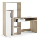 Function Plus White & Oak Finish 1 Door Desk by Lavishway | Wood Desks