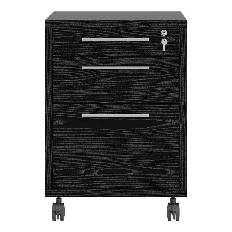 Prima Black Woodgrain Pedestal Filing Cabinet by Lavishway | Filing Cabinets-34558