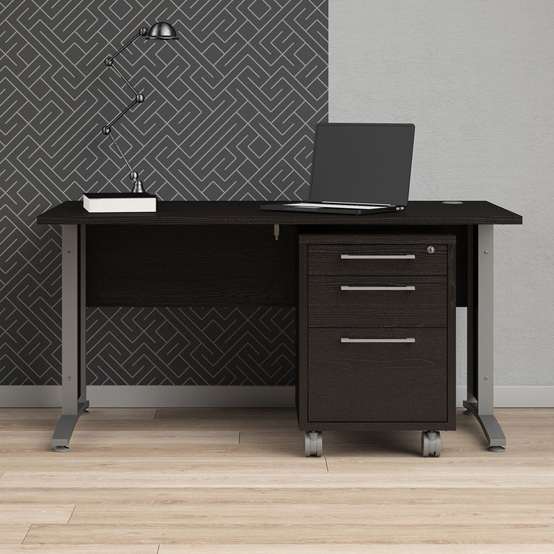 Prima Black Woodgrain Pedestal Filing Cabinet by Lavishway | Filing Cabinets-34562