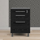 Prima Black Woodgrain Pedestal Filing Cabinet by Lavishway | Filing Cabinets-34555