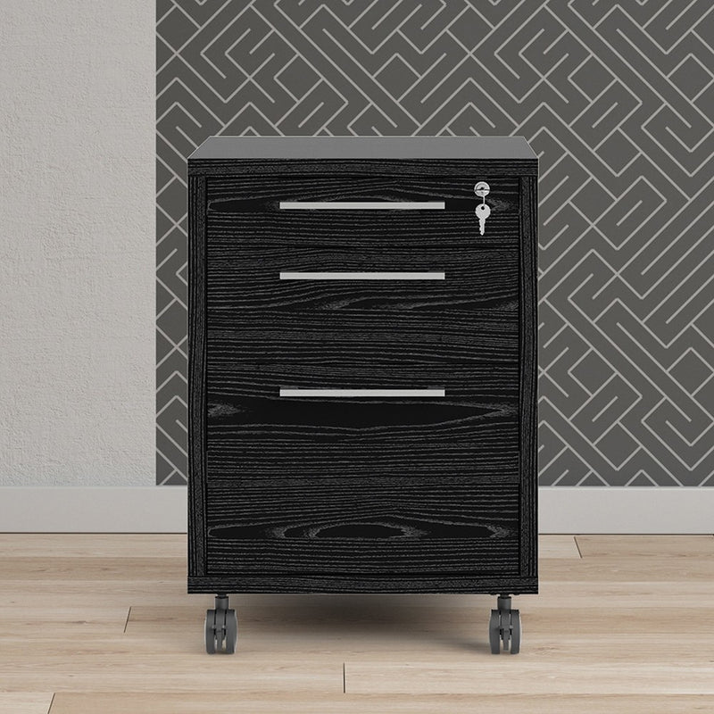 Prima Black Woodgrain Pedestal Filing Cabinet by Lavishway | Filing Cabinets-34555