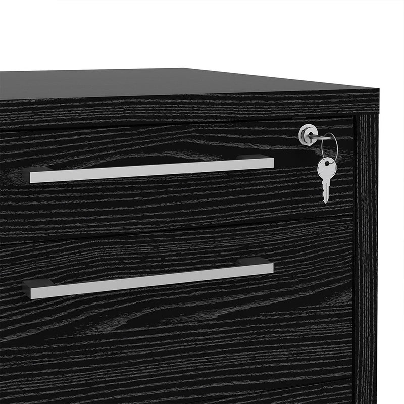 Prima Black Woodgrain Pedestal Filing Cabinet by Lavishway | Filing Cabinets-34561