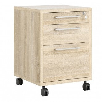 Prima Oak Woodgrain Pedestal Filing Cabinet by Lavishway | Desk Pedestals-34549