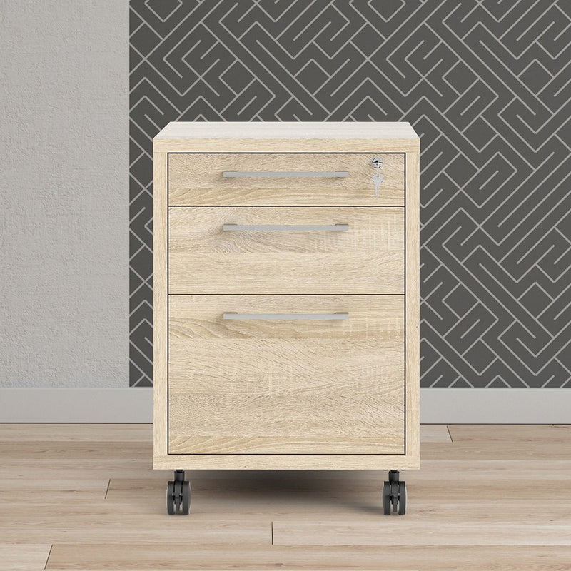 Prima Oak Woodgrain Pedestal Filing Cabinet by Lavishway | Desk Pedestals-34545