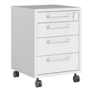 Prima 4 Drawers White Pedestal Cabinet by Lavishway | Desk Pedestals-34590